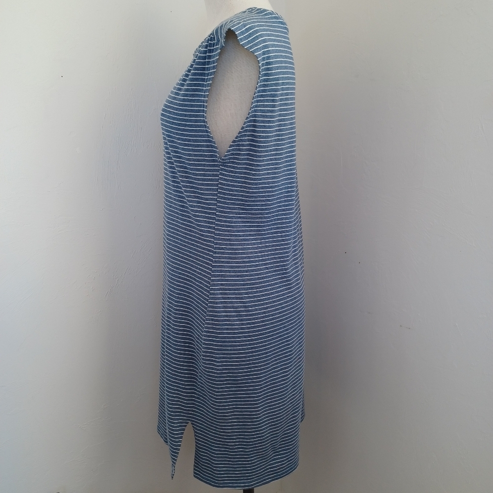Sundance‎ Dress Blue White Striped Knit Pullover Tee Shirt Style Womens Medium - Picture 6 of 14